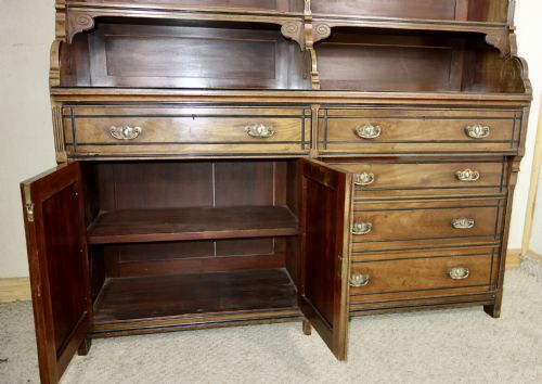 AESTHETIC MOVEMENT MAHOGANY BOOKCASE - ADDITIONAL PHOTO 6