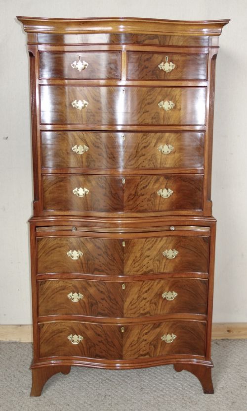 walnut chest on chest of drawers - CATEGORY: ANTIQUE CHEST OF DRAWERS - DATED 1950