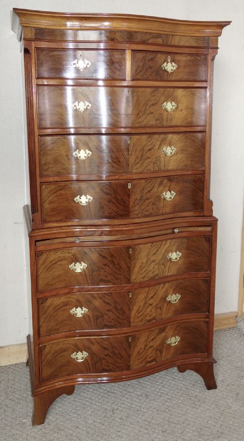 WALNUT CHEST ON CHEST OF DRAWERS - ADDITIONAL PHOTO 1