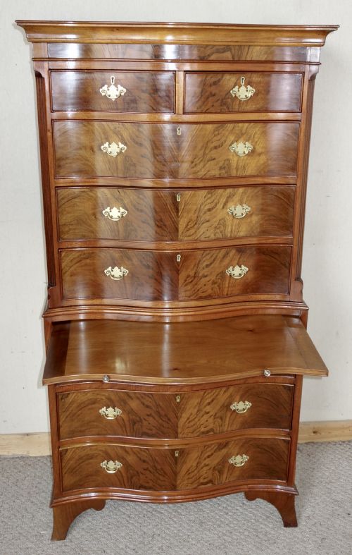 WALNUT CHEST ON CHEST OF DRAWERS - ADDITIONAL PHOTO 4