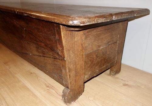 HUGE ANTIQUE FRENCH LONG COFFER - ADDITIONAL PHOTO 6