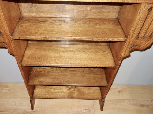 OAK ARTS CRAFTS OPEN BOOKCASE - ADDITIONAL PHOTO 2