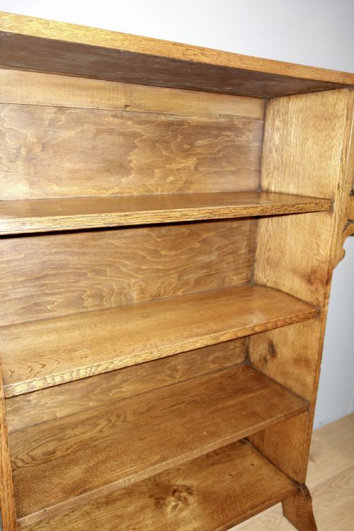 OAK ARTS CRAFTS OPEN BOOKCASE - ADDITIONAL PHOTO 3