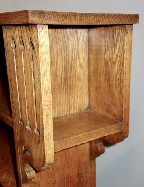 OAK ARTS CRAFTS OPEN BOOKCASE - ADDITIONAL PHOTO 6