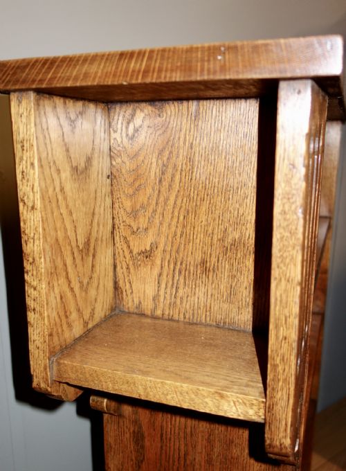 OAK ARTS CRAFTS OPEN BOOKCASE - ADDITIONAL PHOTO 7