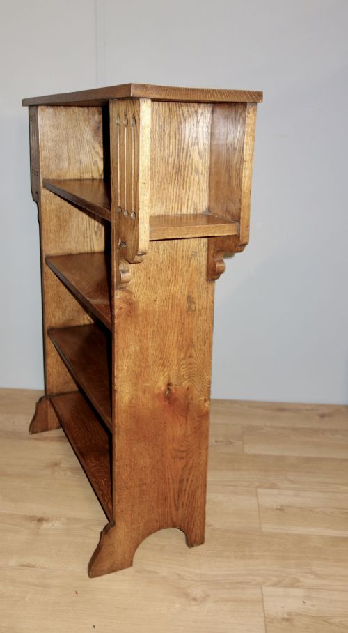 OAK ARTS CRAFTS OPEN BOOKCASE - ADDITIONAL PHOTO 8
