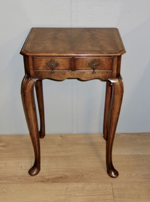 SMALL WALNUT SIDE TABLE WITH DRAWER - ADDITIONAL PHOTO 1