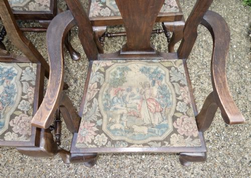 SET OF EIGHT HEAVY OAK DINING CHAIRS - ADDITIONAL PHOTO 3