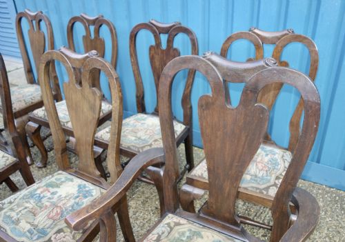 SET OF EIGHT HEAVY OAK DINING CHAIRS - ADDITIONAL PHOTO 4