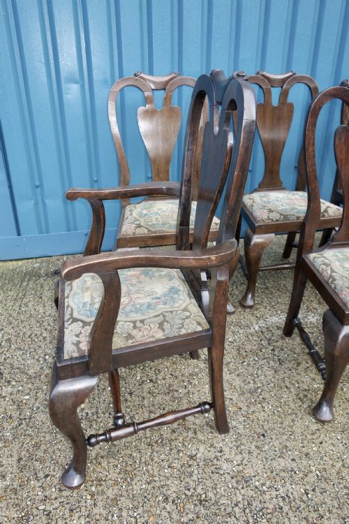 SET OF EIGHT HEAVY OAK DINING CHAIRS - ADDITIONAL PHOTO 5