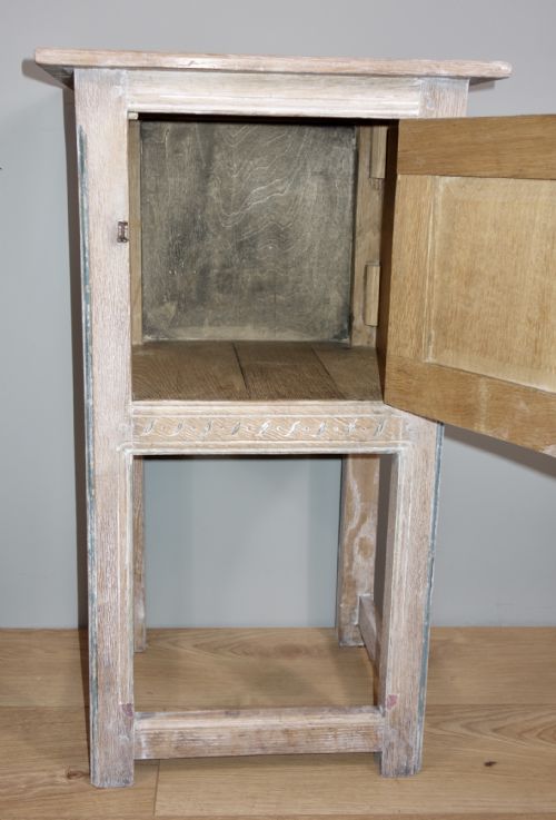 LIMED OAK ARTS CRAFTS BEDSIDE CABINET - ADDITIONAL PHOTO 6