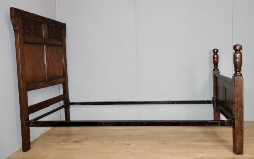 single oak bed - CATEGORY: ANTIQUE BEDS - DATED 1920