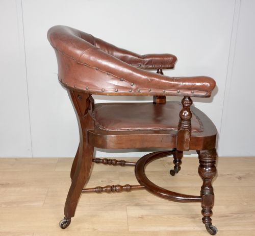 VICTORIAN MAHOGANY LIBRARY CHAIR - ADDITIONAL PHOTO 2