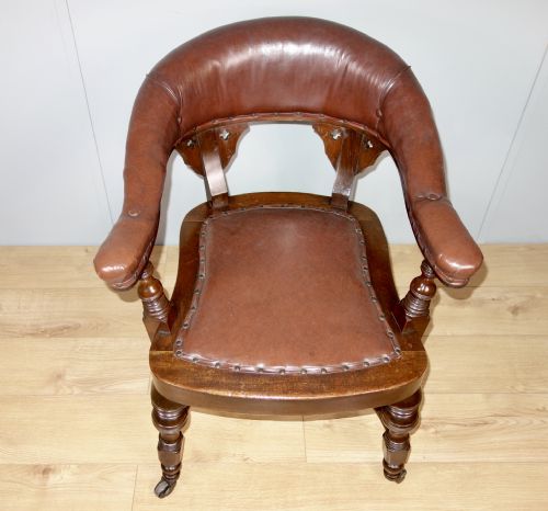 VICTORIAN MAHOGANY LIBRARY CHAIR - ADDITIONAL PHOTO 3