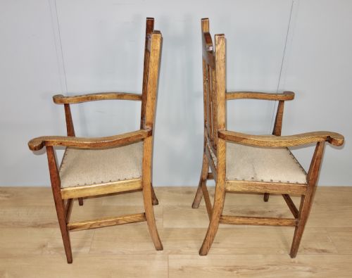 PAIR OF OAK ARTS CRAFTS CHAIRS - ADDITIONAL PHOTO 2