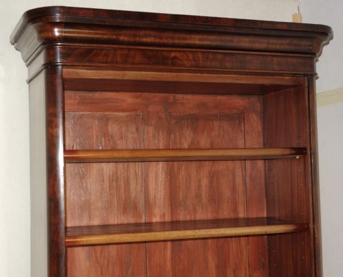 TALL NARROW VICTORIAN MAHOGANY BOOKCASE - ADDITIONAL PHOTO 4