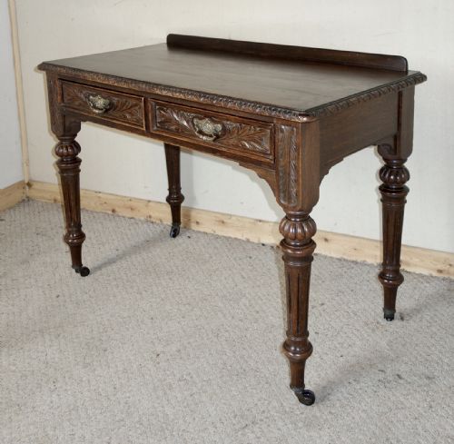 victorian oak writing table - CATEGORY: ANTIQUE TABLES - DATED VICTORIAN