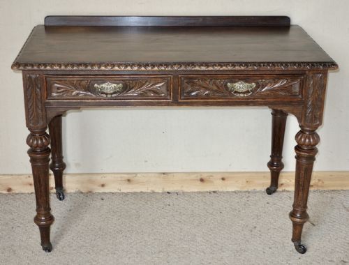 VICTORIAN OAK WRITING TABLE - ADDITIONAL PHOTO 2
