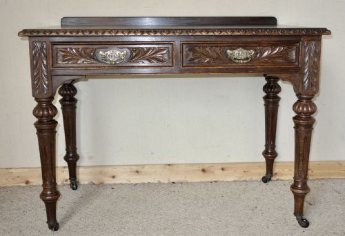 VICTORIAN OAK WRITING TABLE - ADDITIONAL PHOTO 8