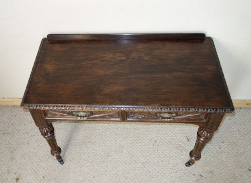 VICTORIAN OAK WRITING TABLE - ADDITIONAL PHOTO 9