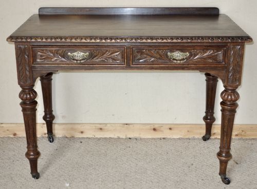 VICTORIAN OAK WRITING TABLE - ADDITIONAL PHOTO 11