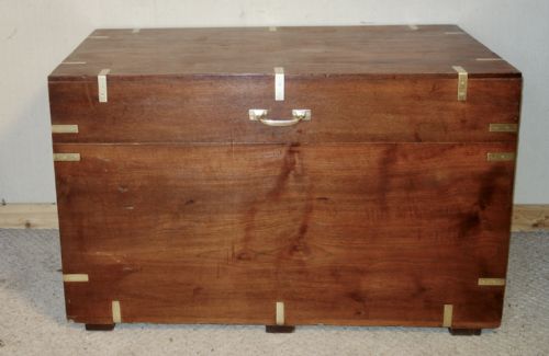 large victorian teak trunk - CATEGORY: ANTIQUE CHESTS - DATED VICTORIAN