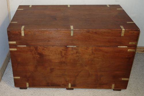 LARGE VICTORIAN TEAK TRUNK - ADDITIONAL PHOTO 1