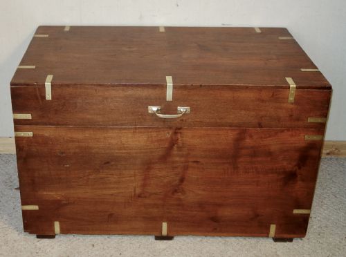 LARGE VICTORIAN TEAK TRUNK - ADDITIONAL PHOTO 2