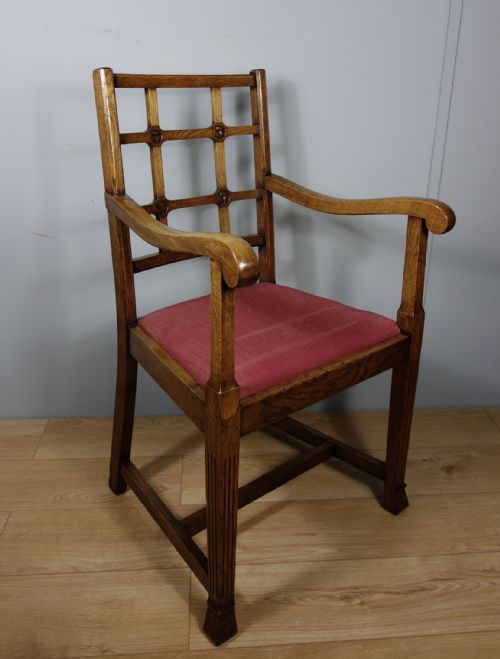 oak desk elbow chair - CATEGORY: ANTIQUE CHAIRS - DATED 1920