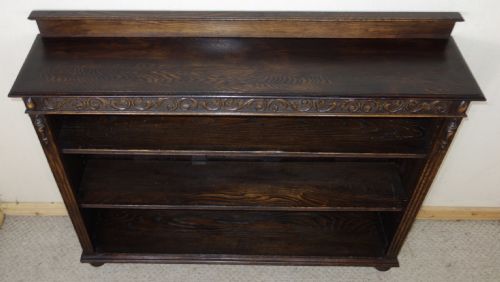 CARVED OAK OPEN BOOKCASE - ADDITIONAL PHOTO 3
