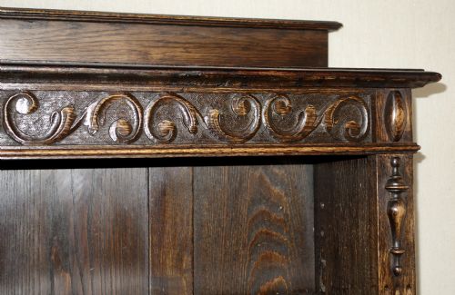 CARVED OAK OPEN BOOKCASE - ADDITIONAL PHOTO 4