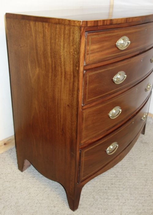 BOWFRONT GEORGIAN CHEST OF DRAWERS - ADDITIONAL PHOTO 2