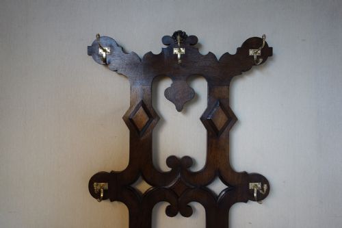 EDWARDIAN OAK HALL STAND - ADDITIONAL PHOTO 3