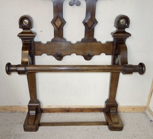EDWARDIAN OAK HALL STAND - ADDITIONAL PHOTO 4