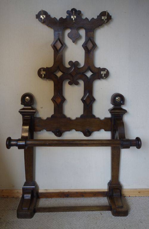 EDWARDIAN OAK HALL STAND - ADDITIONAL PHOTO 6