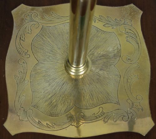 EDWARDIAN BRASS MAHOGANY STANDARD LAMP - ADDITIONAL PHOTO 4
