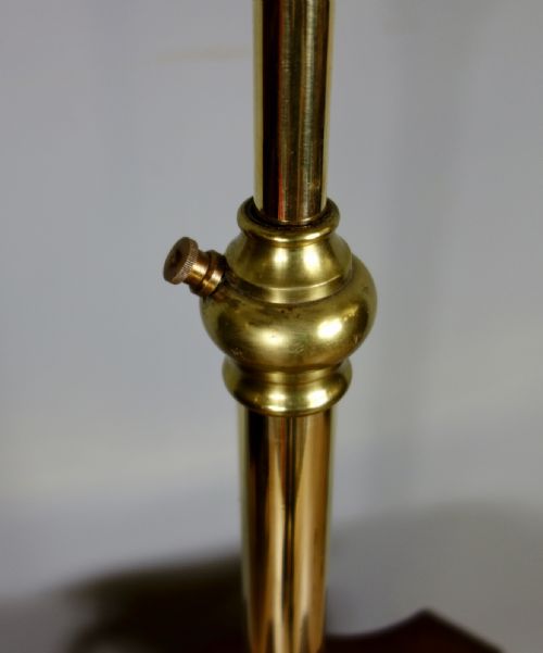 EDWARDIAN BRASS MAHOGANY STANDARD LAMP - ADDITIONAL PHOTO 5