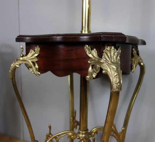EDWARDIAN BRASS MAHOGANY STANDARD LAMP - ADDITIONAL PHOTO 6