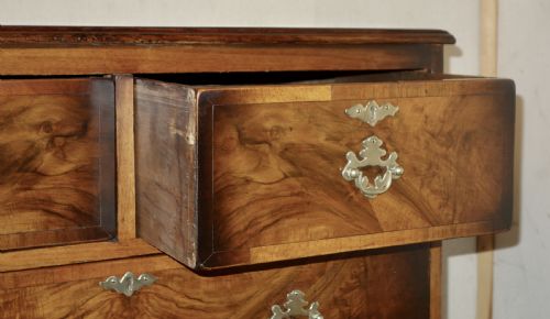 EDWARDIAN FIGURED WALNUT CHEST OF DRAWERS - ADDITIONAL PHOTO 1