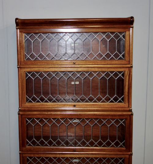 MAHOGANY GLOBE WERNICKE FOUR TIER STACKING BOOKCASE - ADDITIONAL PHOTO 1