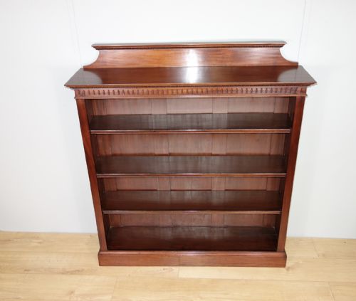 EDWARDIAN OPEN MAHOGANY BOOKCASE - ADDITIONAL PHOTO 2