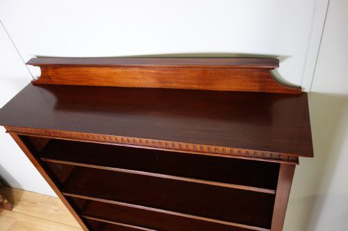 EDWARDIAN OPEN MAHOGANY BOOKCASE - ADDITIONAL PHOTO 6