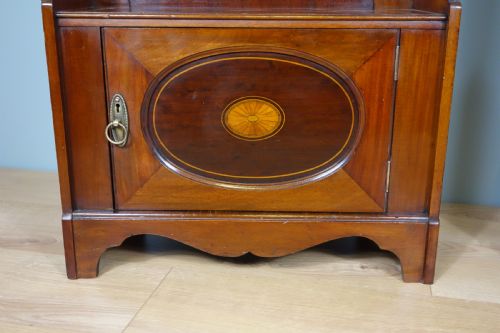 MATCHED PAIR OF EDWARDIAN MAHOGANY INLAY BOOKCASES - ADDITIONAL PHOTO 3