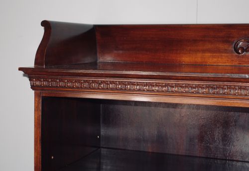 VICTORIAN DOUBLE SECTION OPEN MAHOGANY BOOKCASE - ADDITIONAL PHOTO 8