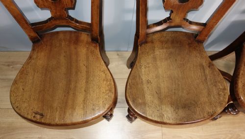 SET OF FOUR LIGHT MAHOGANY VICTORIAN HALL CHAIRS - ADDITIONAL PHOTO 2