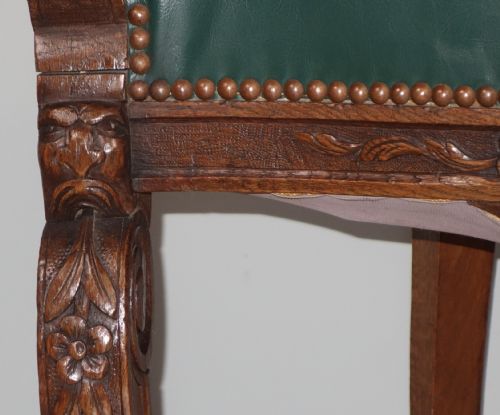 CARVED OAK VICTORIAN DESK CHAIR - ADDITIONAL PHOTO 3