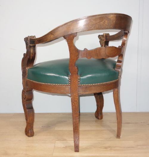 CARVED OAK VICTORIAN DESK CHAIR - ADDITIONAL PHOTO 7