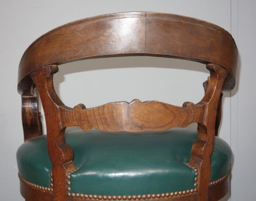 CARVED OAK VICTORIAN DESK CHAIR - ADDITIONAL PHOTO 8
