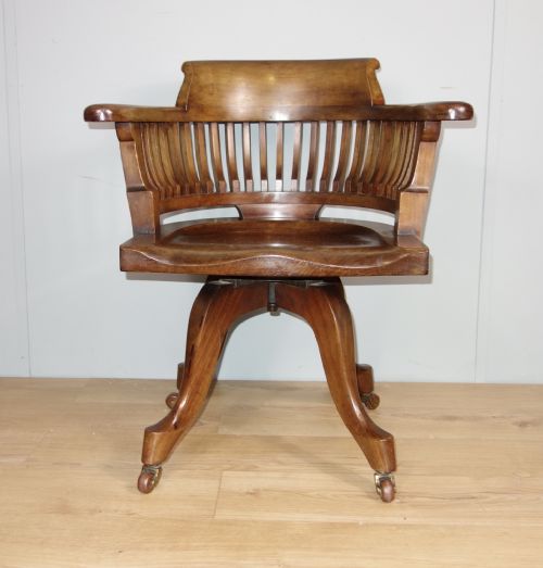 VICTORIAN MAHOGANY SWIVEL DESK CHAIR - ADDITIONAL PHOTO 1