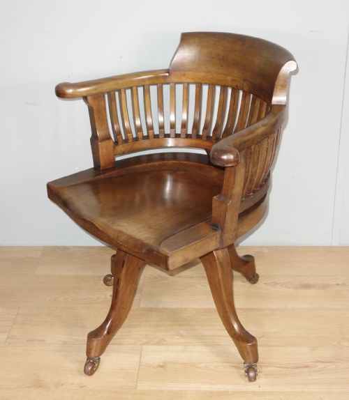 VICTORIAN MAHOGANY SWIVEL DESK CHAIR - ADDITIONAL PHOTO 2